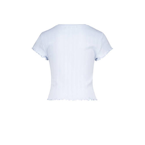 America Today T-shirt met all over print en textuur babyblauw Meisjes Ronde hals 158 164