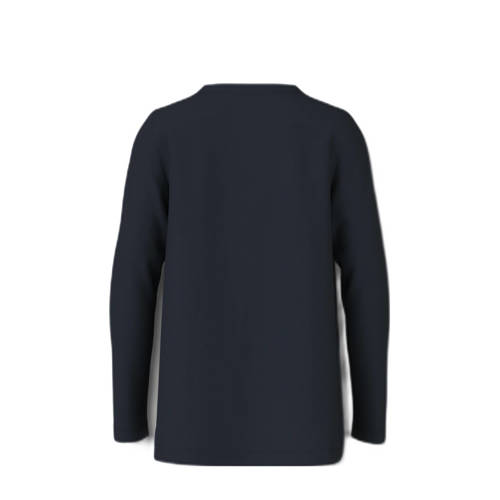 name it KIDS longsleeve NKFVIOLET met printopdruk donkerblauw roze wit Meisjes Katoen Ronde hals 122 128