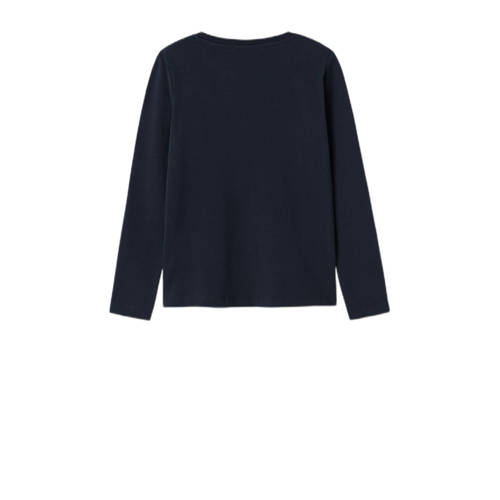 name it KIDS longsleeve NKMVUX met printopdruk Blauw Jongens Stretchkatoen Ronde hals 134 140
