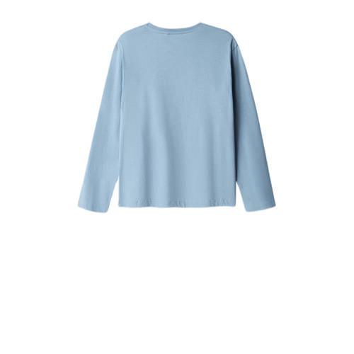 name it KIDS longsleeve NKMVAGNO met printopdruk Blauw Jongens Katoen Ronde hals 122 128