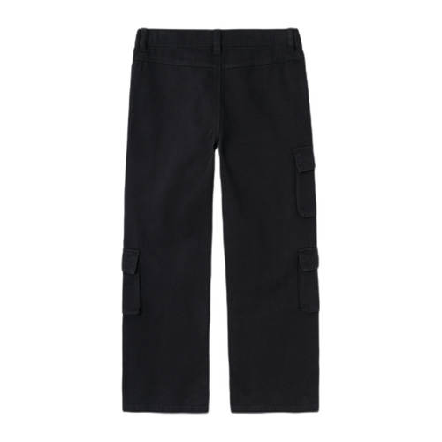 name it KIDS wide leg broek NKFROSE zwart Meisjes Katoen Effen 158