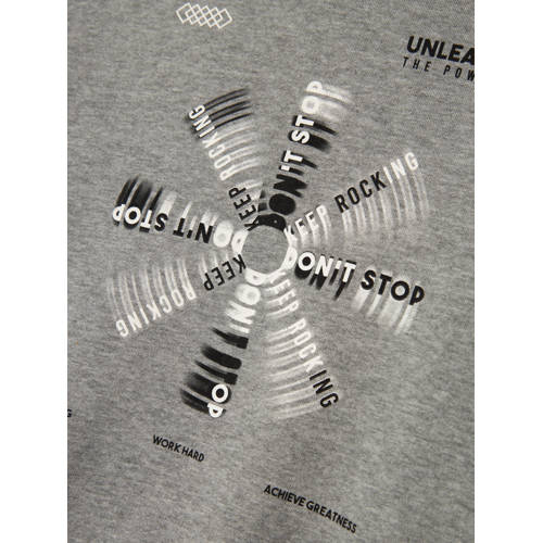 name it KIDS sweater grijs melange Trui Printopdruk 122 128