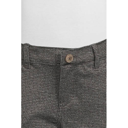 name it KIDS geruite slim fit broek NKMSILAS grijsbruin Jongens Polyester 140