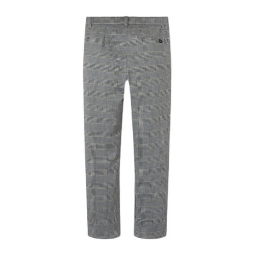 name it KIDS geruite slim fit broek NKMSILAS beige grijs Jongens Polyester 152