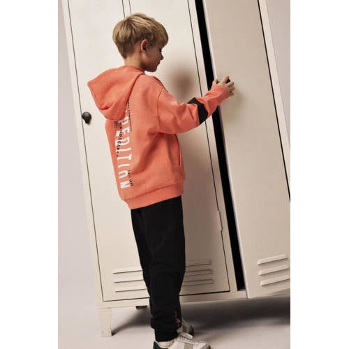 name it KIDS hoodie oranje Trui Jongens Sweat Capuchon Backprint 158 164