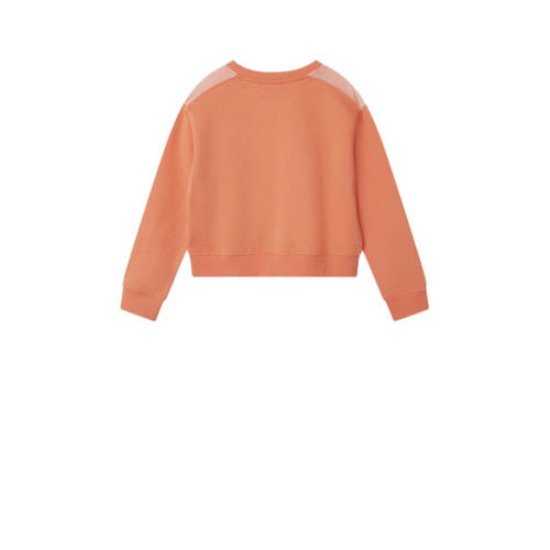 name it KIDS sweater NKFNONNA met tekst koraaloranje Tekst 116