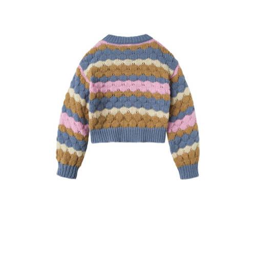 name it KIDS gebreide trui blauw Meisjes Polyester Ronde hals All over print 116