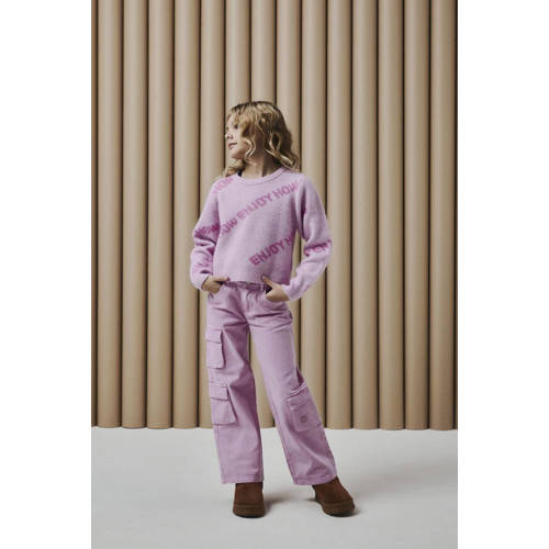 name it KIDS wide leg broek NKFROSE roze Meisjes Katoen Effen 122