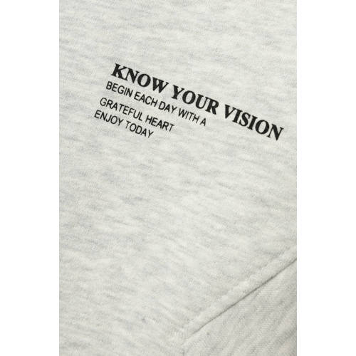 name it KIDS sweater NKFNAKONN met tekst lichtgrijs melange Tekst 116