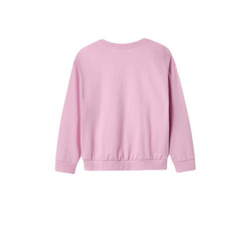 name it KIDS sweater NKFVILOUI met printopdruk lichtroze Printopdruk 146 152