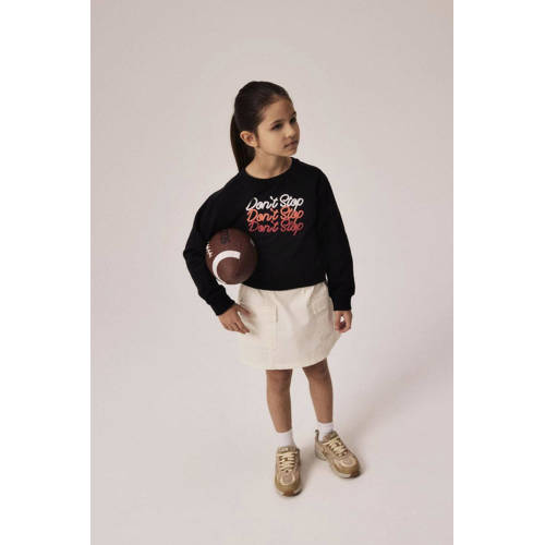 name it KIDS sweater NKFNONNA met tekst zwart Tekst 134 140
