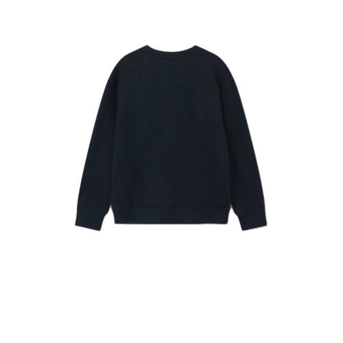 name it KIDS sweater NKFVILOUI met printopdruk donkerblauw Printopdruk 158 164