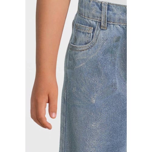name it KIDS coated straight fit jeans NKFROSE light blue denim Blauw Effen 140