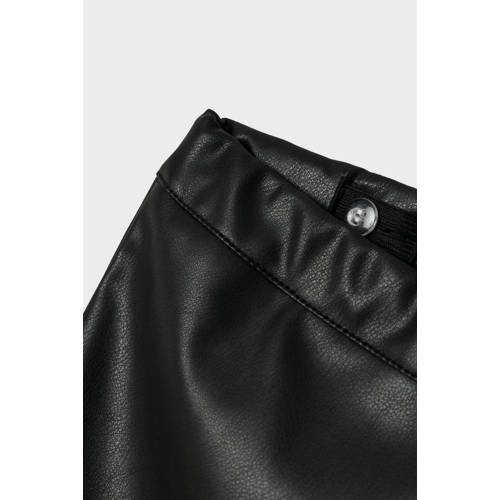 NAME IT KIDS imitatieleer imitatieleren rok zwart Effen