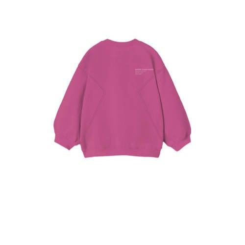 name it KIDS sweater NKFNAKONN met tekst donkerroze Tekst 158 164