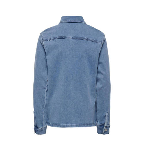 Only KIDS BOY denim overhemd light blue denim Blauw Effen 170