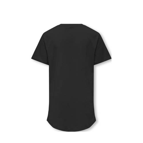Only KIDS BOY T-shirt KOBNICK met tekst zwart Jongens Katoen Ronde hals 170 176