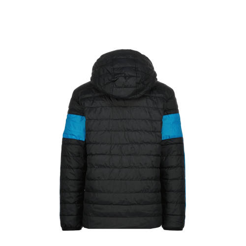 Messi jas Tiago zwart helderblauw Jongens Nylon Capuchon Meerkleurig 140