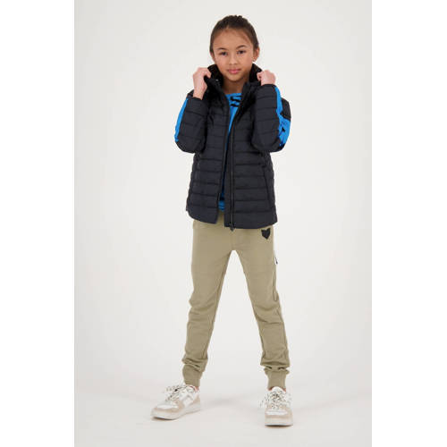 Messi jas Tiago zwart helderblauw Jongens Nylon Capuchon Meerkleurig 140
