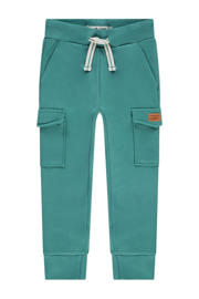 thumbnail: Groene jongens Stains&Stories broek van katoen met elastische tailleband met koord en effen
