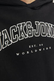 thumbnail: JACK & JONES JUNIOR hoodie JJECALEB VARSITY met logo zwart