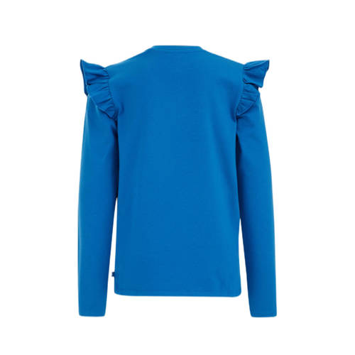 WE Fashion gestreepte longsleeve maxima blue Blauw Meisjes Stretchkatoen Ronde hals 170 176