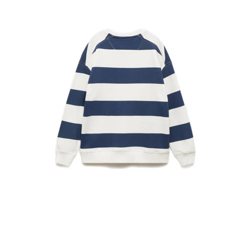 Mango Kids gestreepte sweater marine wit Blauw Streep 128
