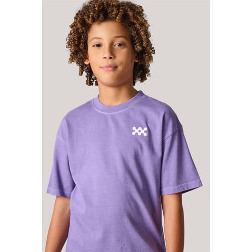 Shoeby T-shirt paars Jongens Katoen Ronde hals Effen 170 176
