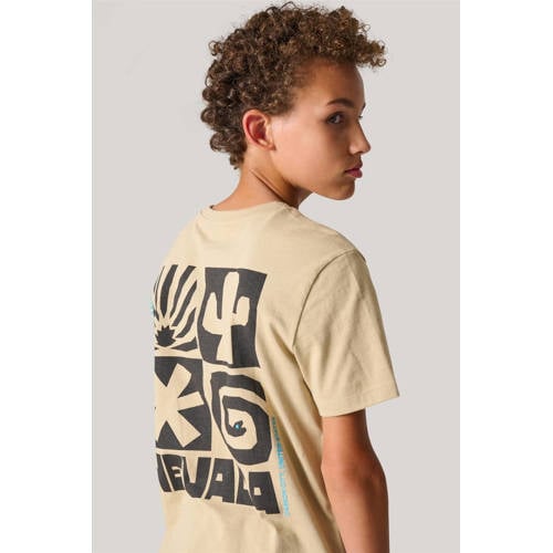 Shoeby T-shirt zand Beige Jongens Katoen Ronde hals Effen 158 164