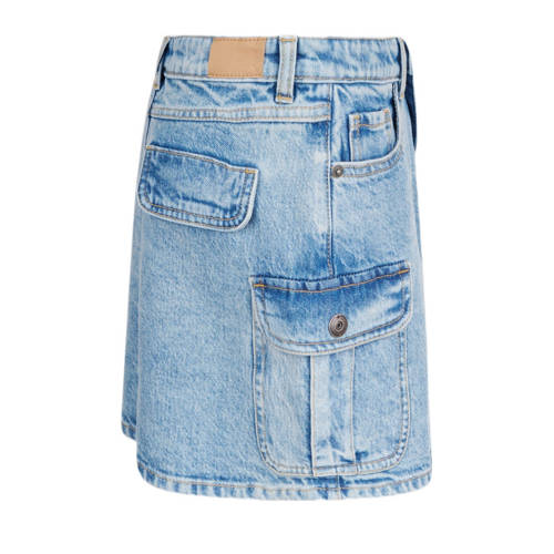 Shoeby denim; spijkerrok medium blue denim Blauw Effen 122 128