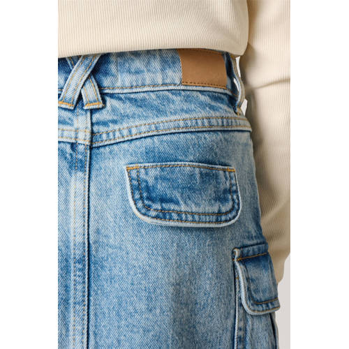 Shoeby denim; spijkerrok medium blue denim Blauw Effen 122 128