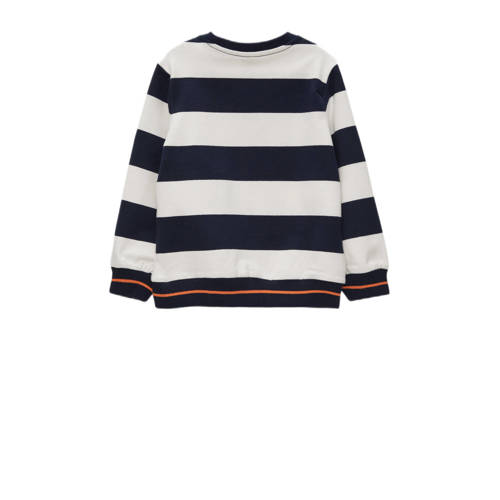 s.Oliver gestreepte sweater ecru Jongens Stretchkatoen Ronde hals Streep 116 122