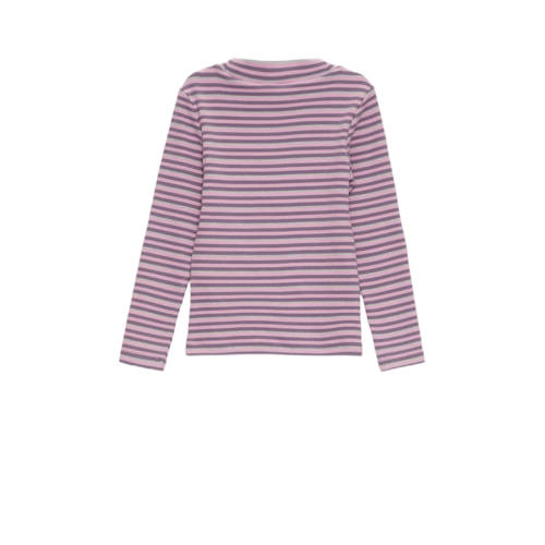 s.Oliver gestreepte longsleeve paars Meisjes Stretchkatoen Ronde hals Streep 128 134