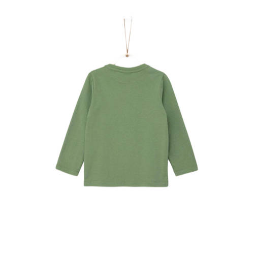 s.Oliver longsleeve met printopdruk groen Jongens Katoen Ronde hals Printopdruk 104 110