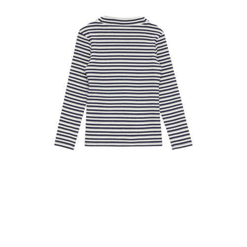 s.Oliver gestreepte longsleeve donkerblauw Meisjes Stretchkatoen Ronde hals 116 122