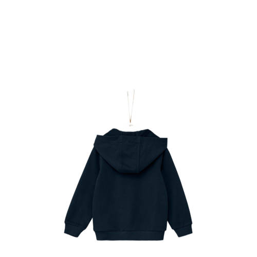 s.Oliver hoodie met printopdruk donkerblauw Sweater Jongens Katoen Capuchon 128 134