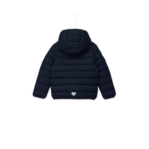 s.Oliver gewatteerde tussenjas donkerblauw Meisjes Polyester Capuchon Effen 140