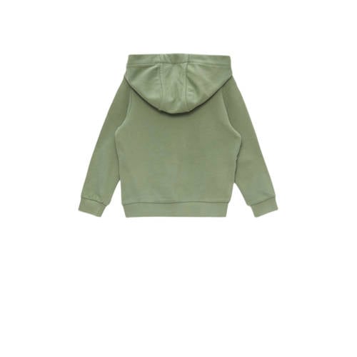 s.Oliver hoodie met printopdruk groen Sweater Jongens Katoen Capuchon Printopdruk 128 134