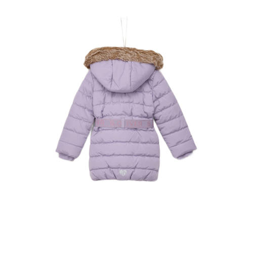 s.Oliver gewatteerde winterjas lila Paars Meisjes Polyester Capuchon Effen 92