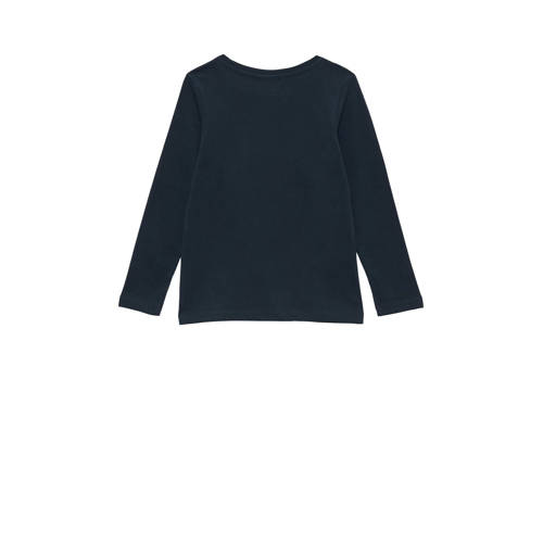 s.Oliver longsleeve met printopdruk donkerblauw Meisjes Katoen Ronde hals 128 134