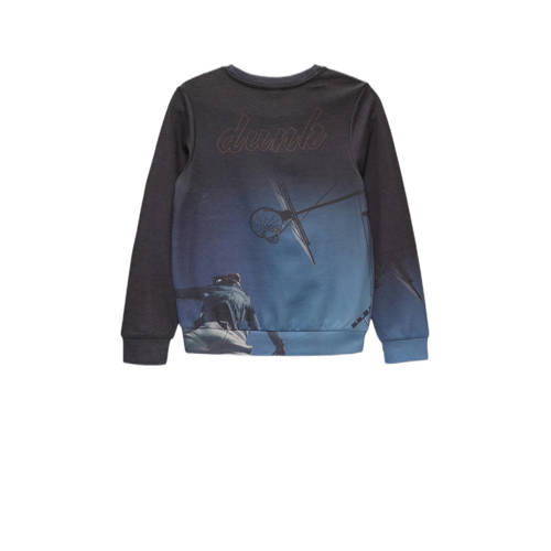 s.Oliver sweater met all over print lichtblauw Jongens Polyester Ronde hals 134 140