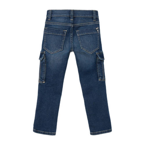 s.Oliver straight fit jeans medium blue denim Blauw Jongens Stretchkatoen 92