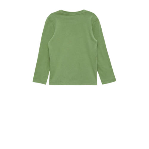 s.Oliver longsleeve met printopdruk groen Jongens Katoen Ronde hals Printopdruk 92 98