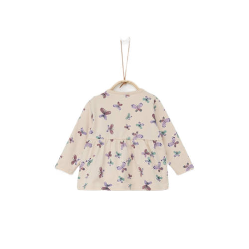 S.Oliver baby longsleeve met all over print ecru Meisjes Stretchkatoen Ronde hals 50 56