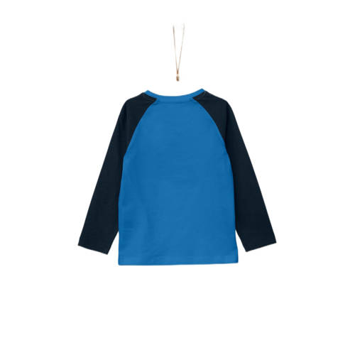 s.Oliver longsleeve met printopdruk blauw Jongens Katoen Ronde hals Printopdruk 128 134