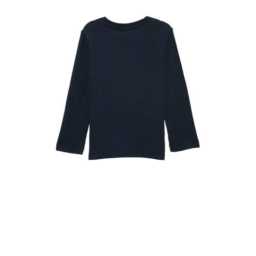 s.Oliver longsleeve met printopdruk donkerblauw Jongens Katoen Ronde hals 92 98