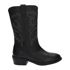leren cowboylaarzen zwart