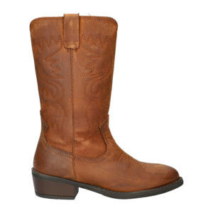 leren cowboylaarzen cognac