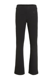 thumbnail: Zwarte meisjes Coolcat flared broek Corry logo van viscose met elastische tailleband