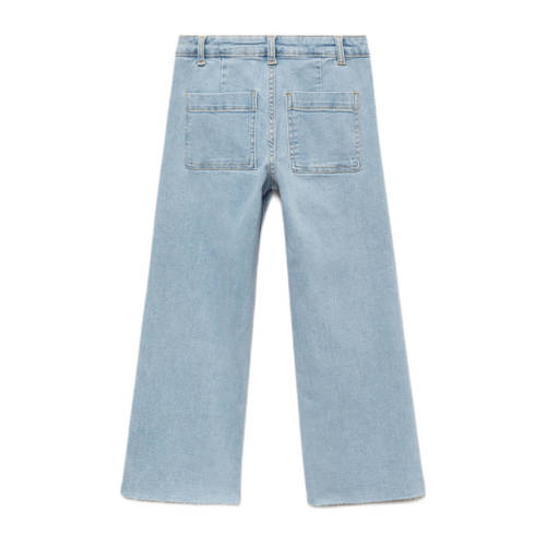 Mango Kids broek light blue denim Blauw Effen 128